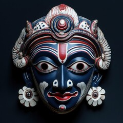 Naklejka premium Traditional Decorative Mask with Intricate Design and Colors