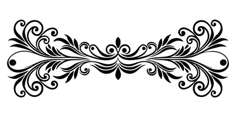 abstract floral ornament border line art illustration  