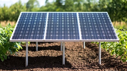 Solar panels in garden, energy, sustainable