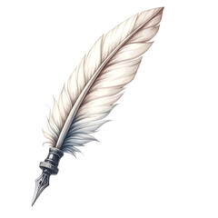 Elegant White Feather Quill Pen