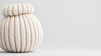Knitted Ball on Gray Background