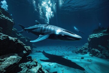 Fototapeta premium Majestic Creatures of the Mariana Trench Explore the Dark Depths of the Ocean