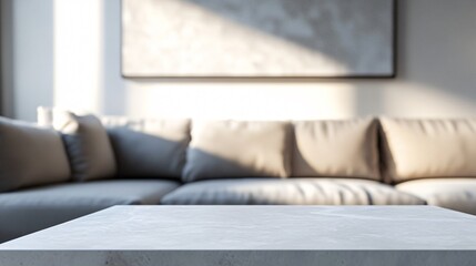 Close-up of Modern White Round Table