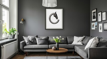 interior in gray tones.