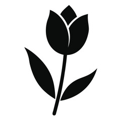 Obraz premium tulip silhouette vector illustration, white background, 
