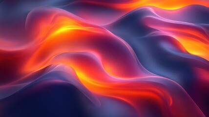 Obraz premium Abstract Colorful Waves with Vibrant Flowing Patterns in Digital Art