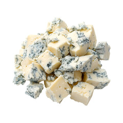 Blue Cheese Crumbles Isolated on Transparent Background