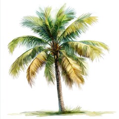 Obraz premium Coconut tree on white background