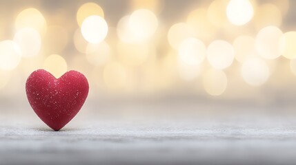 Fototapeta premium Red Heart, Background Bokeh, Celebration Love Card