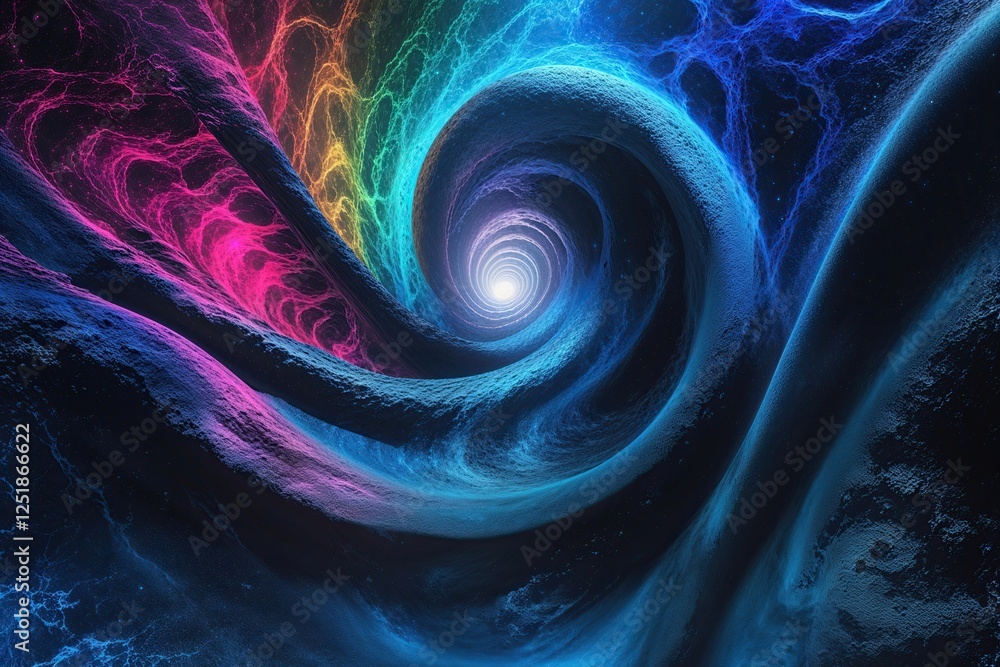 Aufkleber vibrant electric blue ruby obsidian canvas with multicolor gradient swirl and textured noise design