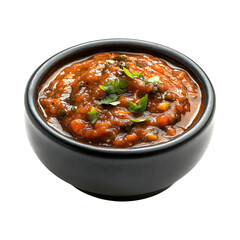 Carrot Chutney Bowl with Spoon Isolated on Transparent Background