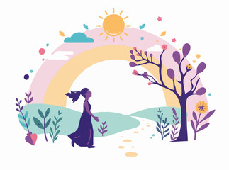 Wellness Journey: Mental Health Awareness Vector Art