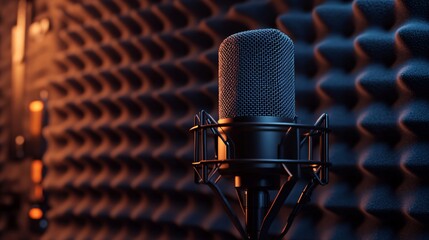 Microphone Setup with Acoustic Foam for Optimal Sound Quality