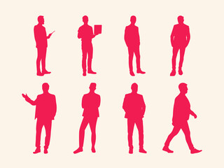 businessman silhouette vector red color