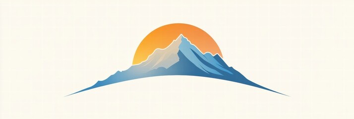 Mountain silhouette with sunset backdrop creating a serene natural landscape for relaxation and exploration. Generative AI