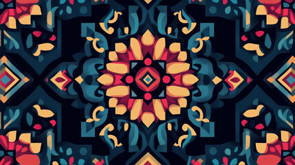 Ethnic kaleidoscope: abstract pattern in boho style.