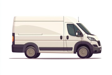 Delivery Van blank mockup with copy space and space for logotype isolated on white background. Commercial Vehicle. Cargo Van. Blank Van for design. Delivery Van. Delivery Van.	
