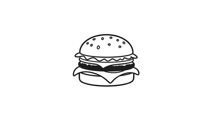 Fototapeta premium Tasty Burger with Lines