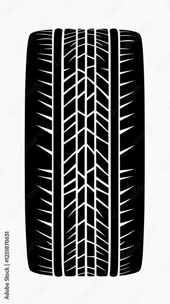Poster minimalist tire tracks font set in flat svg vector for graphic design projects