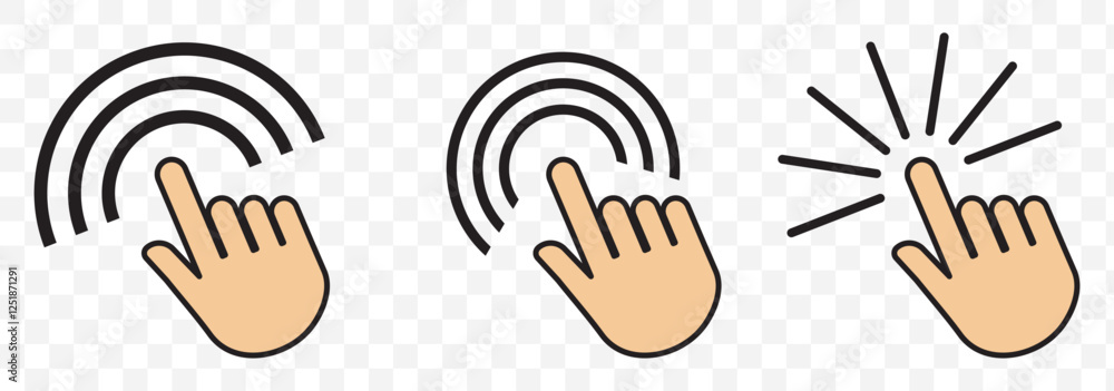 Aufkleber computer mouse click cursor gray arrow icons set and loading icons. cursor icon. vector illustration