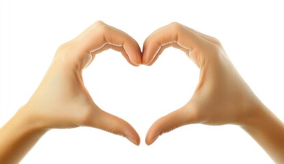 Woman's hands making a heart shape, a love concept for Valentine's Day or a wedding design template
