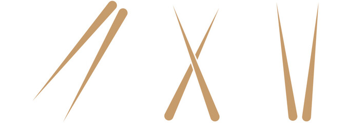 Chopsticks icons set. Chop stick vector isolated background. Icon chopstick Japanese food, noodles, Korea wood stick Chinese sushi chop in restaurant. vector illustration eps 888.