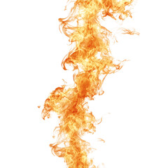 Fast Burning Flame from Matchstick Isolated on Transparent Background