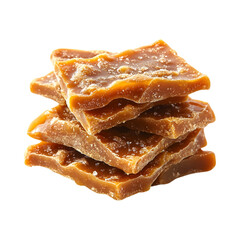 Caramel Brittle Bites Isolated on Transparent Background