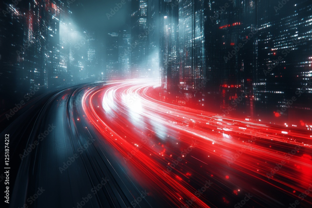 Poster luminous whirlwind: captivating light trails and vivid patterns