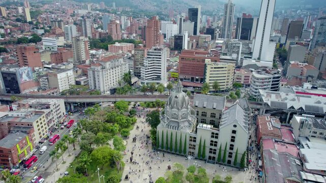 Vibrant Cityscape with Historic and Modern Buildings - Medellin, Colombia