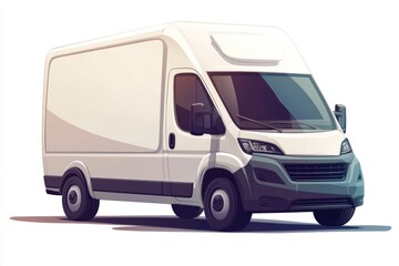 Delivery Van blank mockup with copy space and space for logotype isolated on white background. Commercial Vehicle. Cargo Van. Blank Van for design. Delivery Van. Delivery Van.	