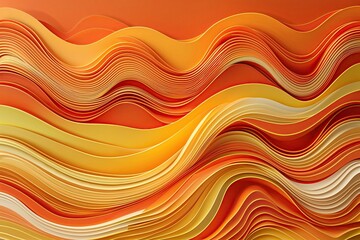 Radiant Orange and Yellow Layered Abstract Mosaic Waves for Stunning Banner Displays and Elegant Posters