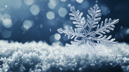 blue background with snow AI generative