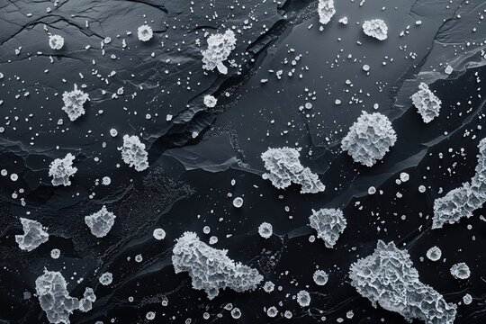 Frosty Particles and Scuffles on an Onyx Expanse: Abstract Texture and Surface Design