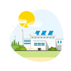 ecological factory. green energy. vector