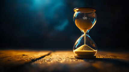 hourglass on the sand AI generative 