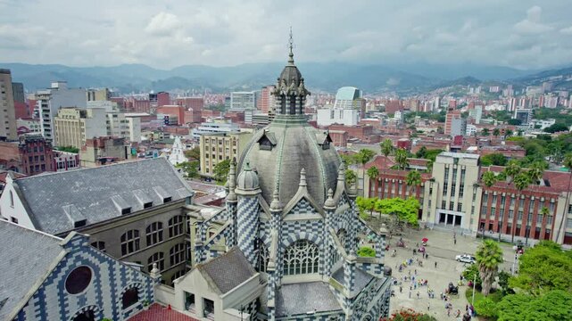 Vibrant Cityscape with Historic and Modern Buildings - Medellin, Colombia