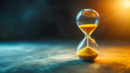 hourglass on the sand AI generative 