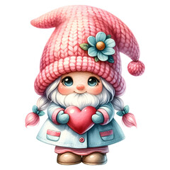 Adorable Gnome Holding a Heart