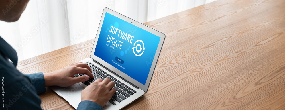 Aufkleber software update on computer for modish version of device software upgrade
