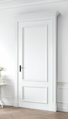 wall door classic white room white empty door classic molding background design copy space nobody elegant home house interior indoor style stylish wall parquet room white empty door classic molding
