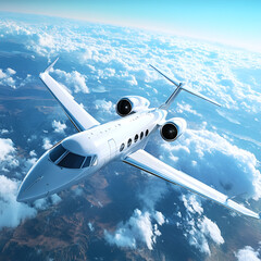 airplane in the clouds AI generative