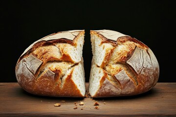 A composition displays a loaf of bread split in two, representing Holy Communion during Maundy Thursday, highlighting its significance in Christian Eucharist traditions