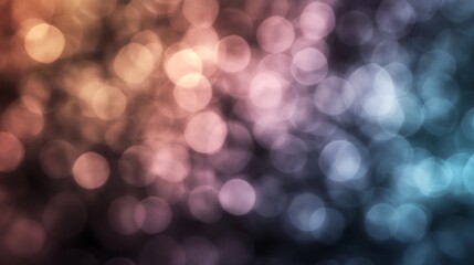 Abstract bokeh lights, colorful gradient, dark background, festive design