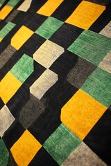 Stylish Geometric Cube Background with Black, Yellow, and Green Colors Creating a Trendy and Modern Abstract Pattern