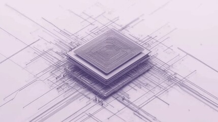 Abstract CPU layers, circuit design, tech background, website graphic