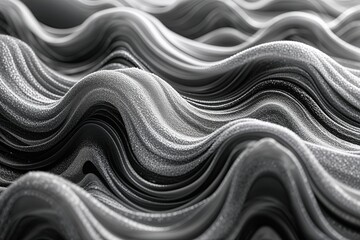 Luxury Abstract Background of Fluid Monochrome Waves with Grainy Noise Texture