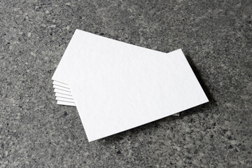 Business cards blank. Mockup on black background. Copy space for text.