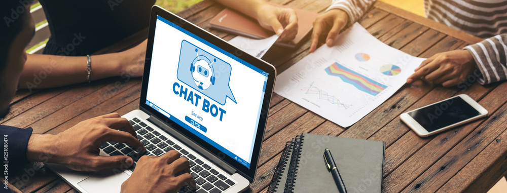 Poster chatbot software application for modish online business that automatically reply to customer questio