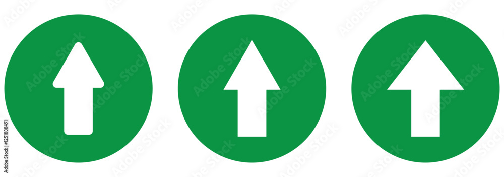Poster up arrow circle vector icon . up pointing sign. white background. outline and filled version .